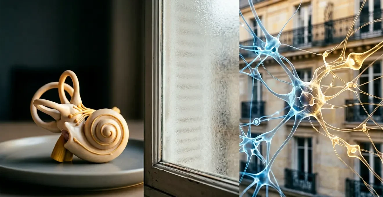 Illustration symbolique représentant la différence entre acuité auditive et traitement cognitif du son