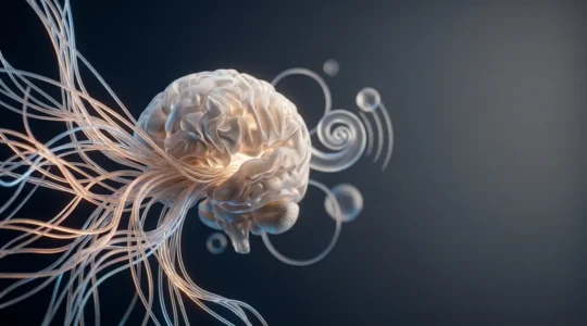 Illustration conceptuelle représentant la plasticité cérébrale et la reconfiguration du cortex auditif lors de l'appareillage auditif