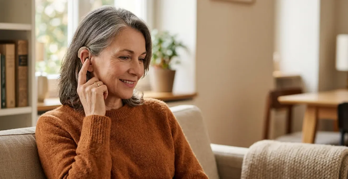 Personne testant son nouvel appareil auditif dans son environnement quotidien pendant la période d'essai obligatoire