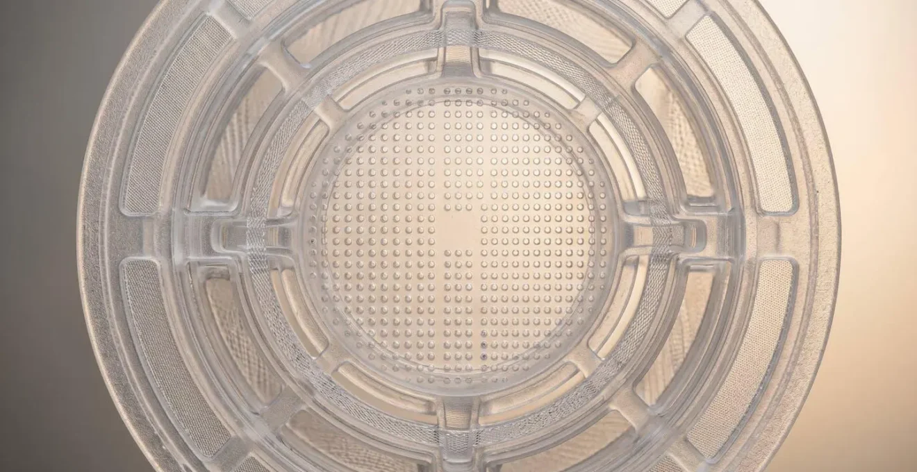 Gros plan sur un filtre acoustique illustrant la technologie d'atténuation plate pour musiciens