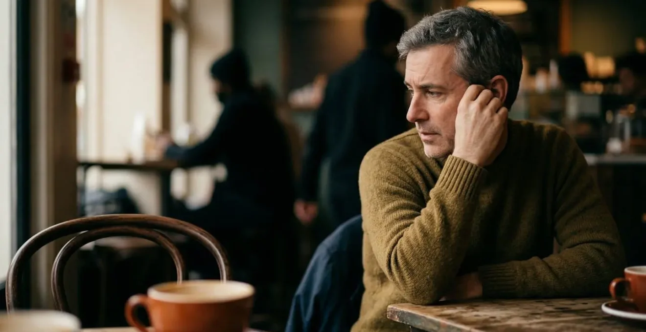 Personne dans environnement sonore complexe illustrant le contraste entre bruit ambiant et intelligibilité de la parole