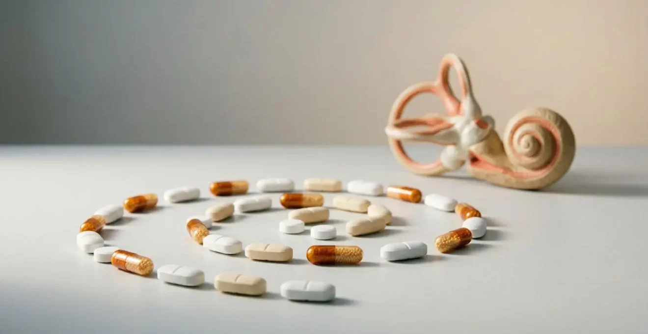 Illustration conceptuelle représentant le danger des médicaments pour l'audition