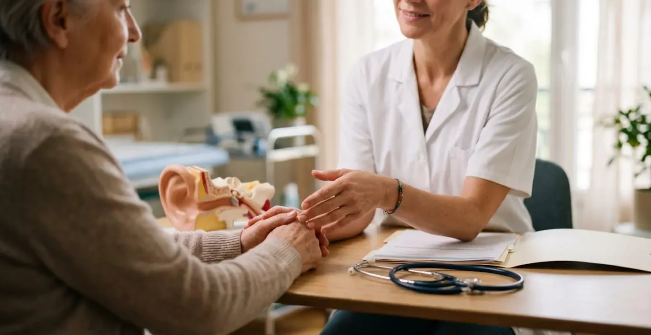 Représentation symbolique du parcours de soin coordonné pour la protection auditive en oncologie