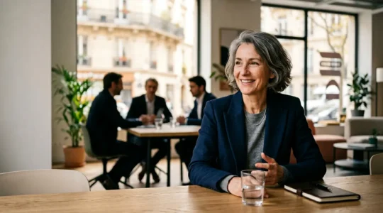 Professionnel senior actif dans un environnement de travail moderne illustrant l'importance de l'appareillage auditif précoce