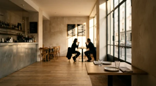 Personne malentendante utilisant des stratégies de placement optimal dans un environnement social bruyant