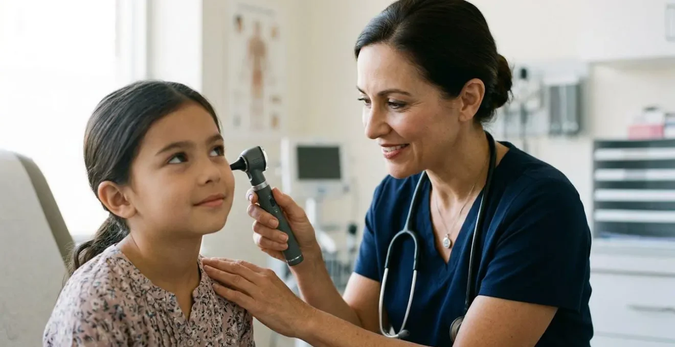 Consultation médicale ORL pour surdité de transmission avec équipement audiométrique professionnel