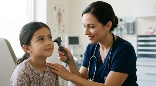Consultation médicale ORL pour surdité de transmission avec équipement audiométrique professionnel