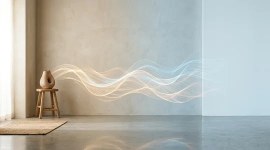 Atmosphère apaisante avec ondes sonores et dispositif audio thérapeutique pour le traitement des acouphènes